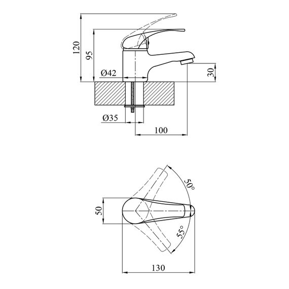 Змішувач для раковини Agua Leon-C011 (CV014929) | Зображення 1