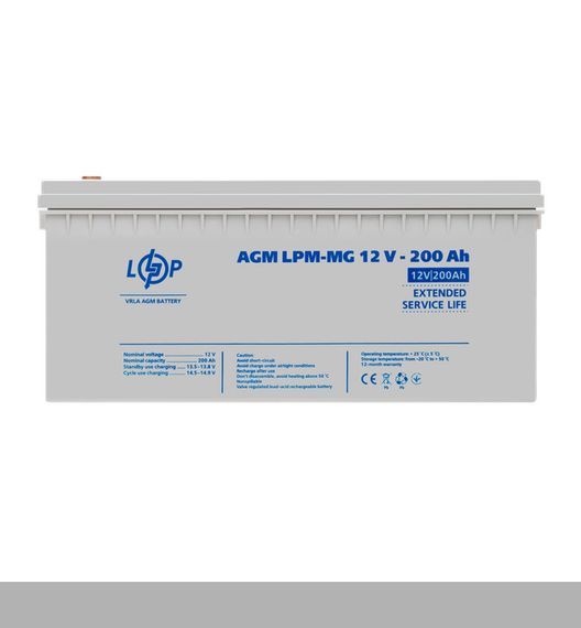 Акумулятор мультигелевий 12V, надійна та довговічна батарея LPM 200 Ah (345614092_15194)