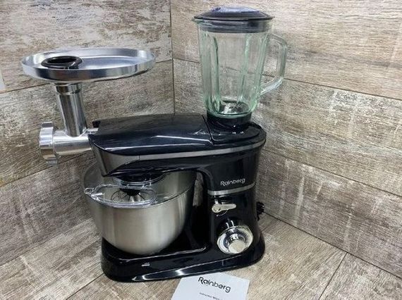 Кухонный комбайн 3 в 1 Rainberg RB-8080 Тестомес / Мясорубка / Блендер/ Планетарный миксер 4200В