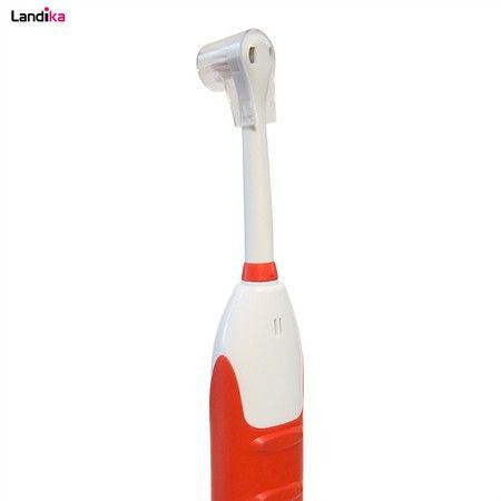 Електрична зубна щітка з насадкою на батарейках, м'яка щетина, ротаційне очищення обертовою головкою Червона | Зображення 2