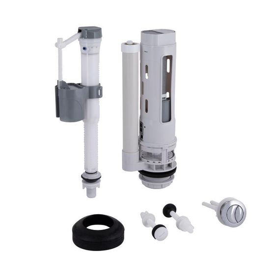 Qtap HY3 (Nando) комплект арматури для бачка унітаза з подвійною круглою кнопкою змиву 4,8 см і клапаном нижнього подавання води, 3/6L | Зображення 3