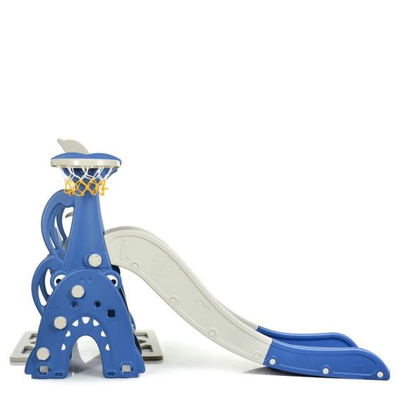 Детская горка-качель WM19083A-4 пластик, с баскетбольным кольцом | Зображення 1