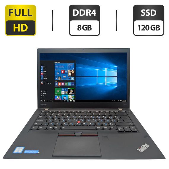 Ноутбук Lenovo ThinkPad T460s / 14" (1920x1080) IPS / Intel Core i5-6300U (2 (4) ядра по 2.4 - 3.0 GHz) / 8 GB DDR4 / 120 GB SSD / Intel HD Graphics 520 / WebCam б/у