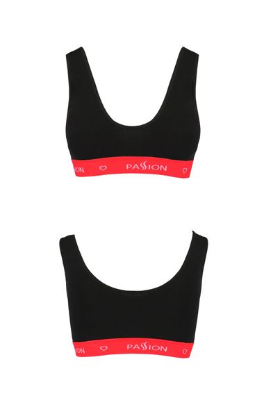Спортивний топ бавовняний на широких бретелях Passion PS003 TOP Чорний S | Зображення 4