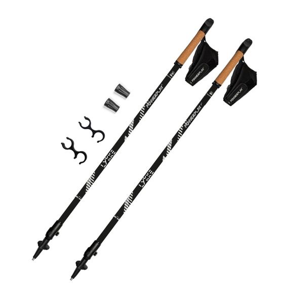 Палиці для скандинавської ходьби PowerPlay 9104 Lykke Black/White 80-135 см (пара) | Зображення 1