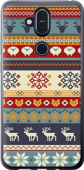 Чехол на Nokia 8.1 Рождественский орнамент "3303u-1620-17620"
