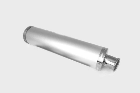 Глушник (тюнінг) 420*100mm, креп. Ø78 mm (неіржавка сталь, срібло, прямоток, без кріплень, mod:57)