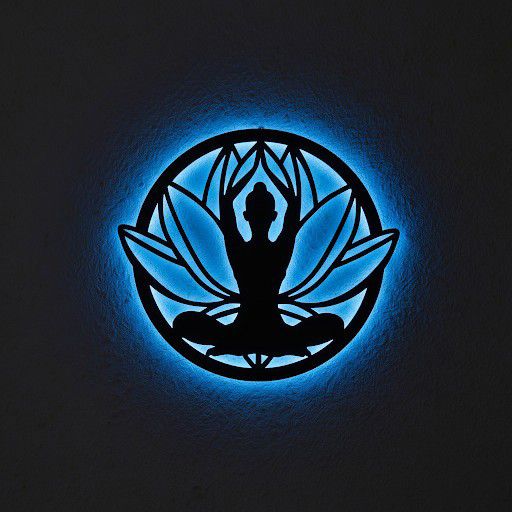 Панно декоративне картина на стіну Лотос LED підсвітка 16 кольорів пульт 400х447 acr-p000237