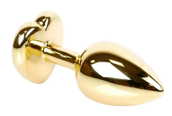 Анальна пробка із кристалом EGZO - Gold Heart Plug Rainbow size S Sex Aura | Зображення 2