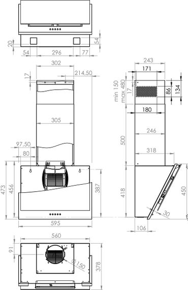 Вытяжка Gorenje наклонная WHI6SYW | Зображення 4