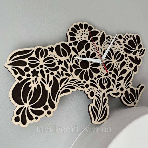 Настінний годинник Карта України з фанери Патріотичний дерев'яний годинник | Зображення 6