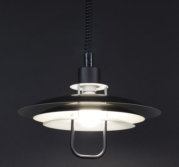 Люстра підвісна на 1 лампочку 27110 Чорний 60-170х48х48 см. | Зображення 5