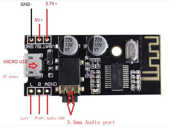 Модуль Bluetooth 4.2 стерео аудио MH-M28 Type-C | Зображення 2