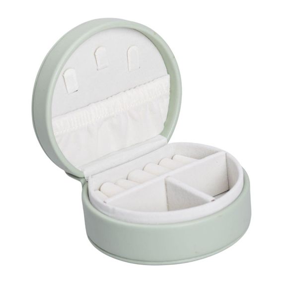 Скринька для прикрас з еко шкіри 10×9×4.5 см ​​органайзер для ювелірних виробів HP-5-31GR | Зображення 1