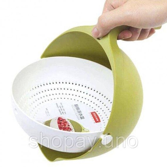 Універсальна миска – друшляк Mesh Strainer Drain Basket ∙ Господарський силіконовий кошик зі зливом 2в1 | Зображення 1