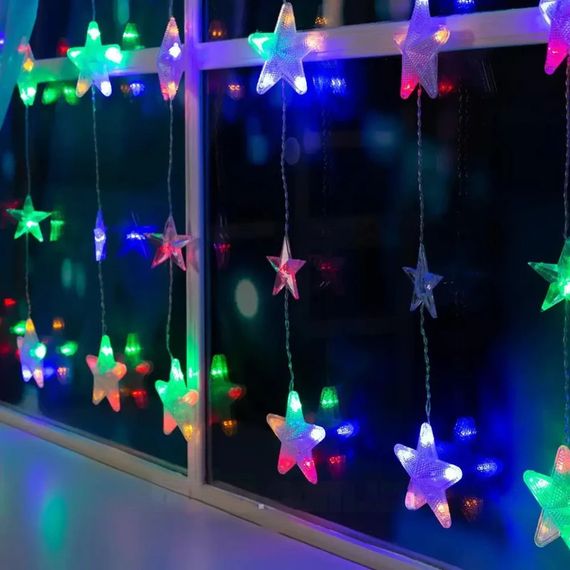 Гірлянда-штора 120LED Зіркопад XMAS Multi, Мультиколор / Світлодіодна гірлянда на вікно 3*1,8 м (234568504_419) | Зображення 6