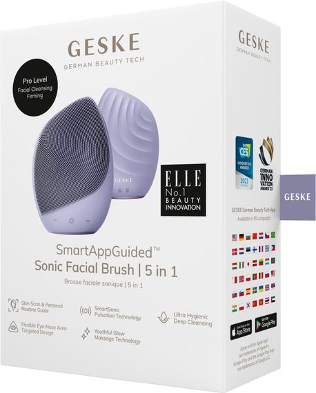 Електронна ультразвукова щітка для обличчя GESKE Sonic Facial Brush 5в1 purple | Зображення 7
