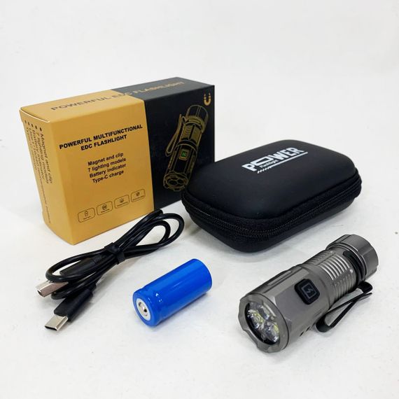 Яркий тактический фонарик, Фонарь для дома с зарядкой от розетки, Перезаряжаемый ручной фонарь JK-64 | Зображення 4