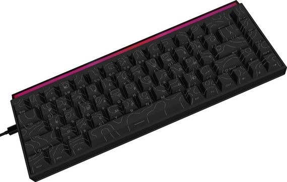Клавіатура провідна комп'ютерна Ajazz NK68 Red switches Side Contour Black NK68-R-S-B чорна | Зображення 1