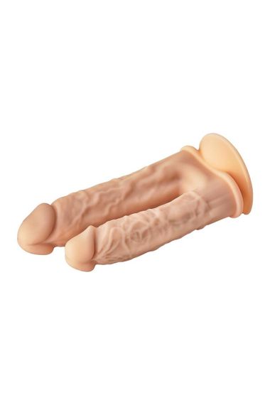 Фалоімітатор подвійний на присосці Dream ToysReal Love, термоактивний, бежевий Sex Aura | Зображення 3