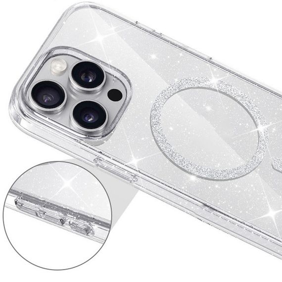Чохол TPU Eclipse Sparkle Magnetic Fit для Apple iPhone 12 Pro / 12 (6.1") Clear | Зображення 2