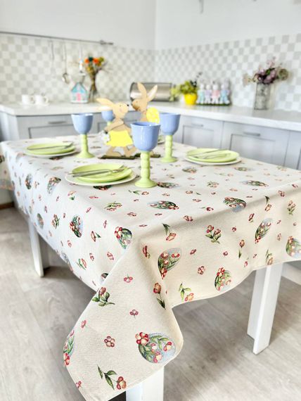 Скатертина гобеленова EDEN655 Limaso, 137х300, Прямокутна, Великодній, Без люрексу, 75% поліестер, 22% бавовна, 3% акрил, Гобелен | Зображення 4