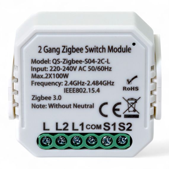 433141 Умный выключатель Tervix Pro Line ZigBee Switch (2 клавиши), без нуля