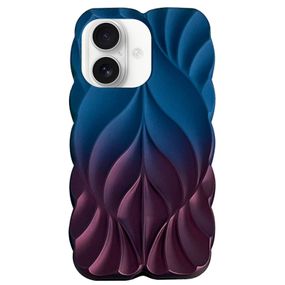 TPU чохол Leaf для Apple iPhone 16 (6.1") Navy Blue / Plum