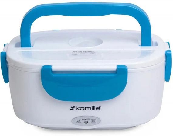 Ланч-бокс Kamille Snack 450мл + 650мл з підігрівом (220V), блакитний | Зображення 3
