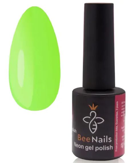 Гель-лак для нігтів Bee Nails 047 (неоновий салатовий) 8мл | Зображення 1
