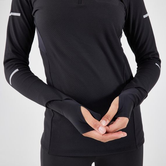 Футболка з довгими рукавами жіноча Run Warm для бігу чорна - EU40 UA46 | Зображення 6