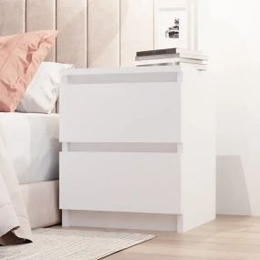 Тумбочка прикроватная / Банкетка в спальню STL-MD 78 (Г30/Ш32/В41, БЕЛАЯ)