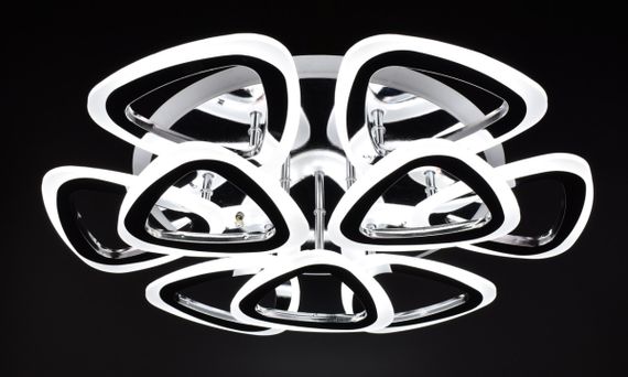 Люстра світлодіодна стельова LED світильник для квартири на стелю лед з пультом 25948 Хром 11х57х57 см. | Зображення 1