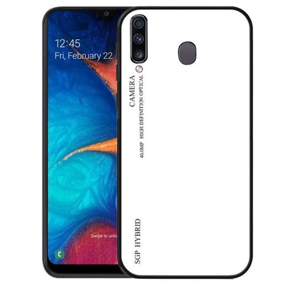 Чехол-бампер Primolux Gradient Glass для Samsung Galaxy M30 2019 (SM-M305) - White