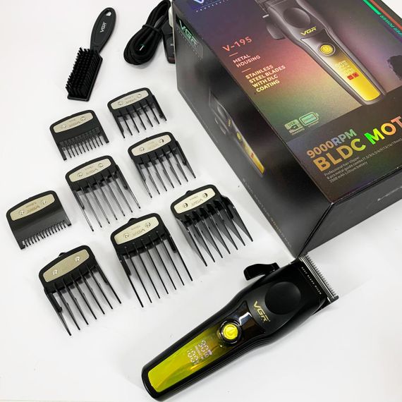 Машинка для стрижки акумуляторна з керамічними ножами VGR, Професійний тример з насадками NG-34 | Зображення 1
