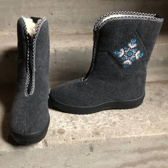 Бабуші жіночі домашні, Жіночі зимові черевики з повсті Калоші утеплені ева YG-58 | Зображення 8