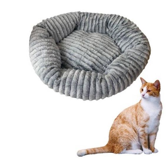 Лежанка для домашніх тварин кругла 45*40см Сіра