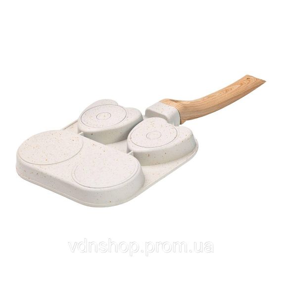 Сковорода квадратна порційна на 3 секції з антипригарним покриттям бежева HP39569W | Зображення 2