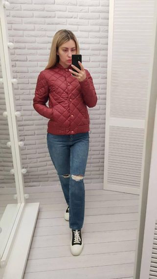 Куртка з ефектом стьобання, арт.310, бордо | Зображення 1