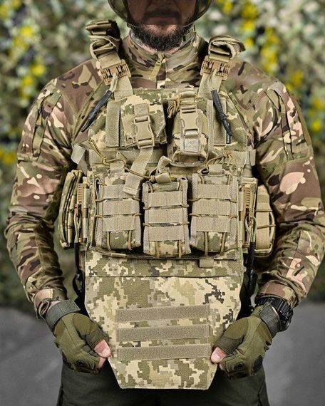 Качественная плитоноска мультикам Single sword STATIX пиксель ТР6298 | Зображення 3