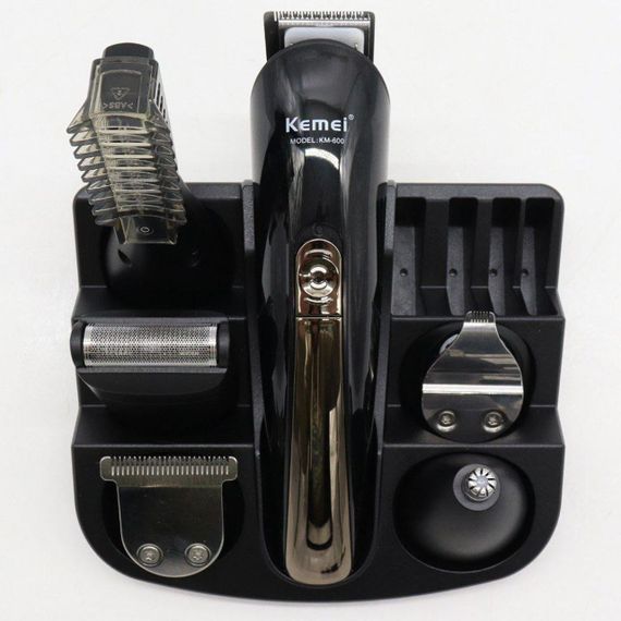 Машинка для стрижки волосся 11в1 Kemei KM 600 з насадками / Тример чоловічий для бороди з підставкою | Зображення 3