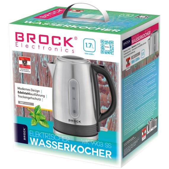 Електрочайник BROCK WK 9903 SS 1850Вт/ 1.7л/ нержавіюча сталь | Зображення 1