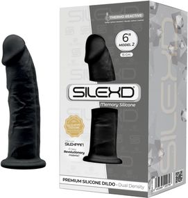 Реалістичний термореактивний фалоімітатор Silexd Model 2 (6") XM01 на присосці, чорний sexstyle