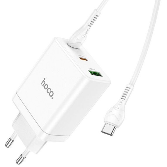 МЗП Hoco N33 Start PD35W (1USB-A/2C) + кабель Type-C to Type-C White | Зображення 3