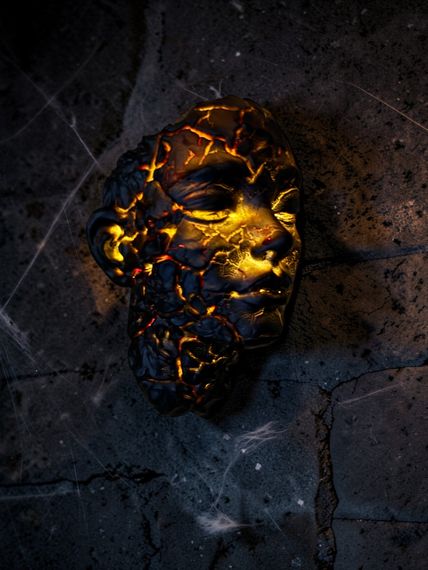 Настінний LED світильник Lava Crack LC01  - декоративне бра у формі обличчя з ефектом потрісканої текстури | Зображення 2