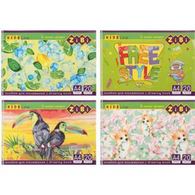 Альбом для рисования ZiBi А4, KIDS Line 20 листов, на пружине (ZB.1440) - Топ Продаж!