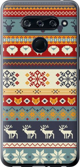 Чехол на LG V40 ThinQ Рождественский орнамент "3303u-1577-17620"