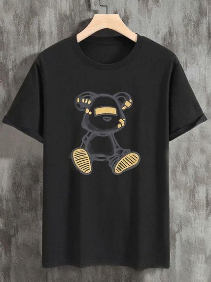 Футболка мужская с принтом повседневная S Черная