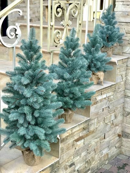 Ялинка лита Premium в мішковині 50 см блакитна | Зображення 5