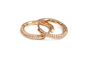 Серьги-конго из красного золота с фианитами S-0269